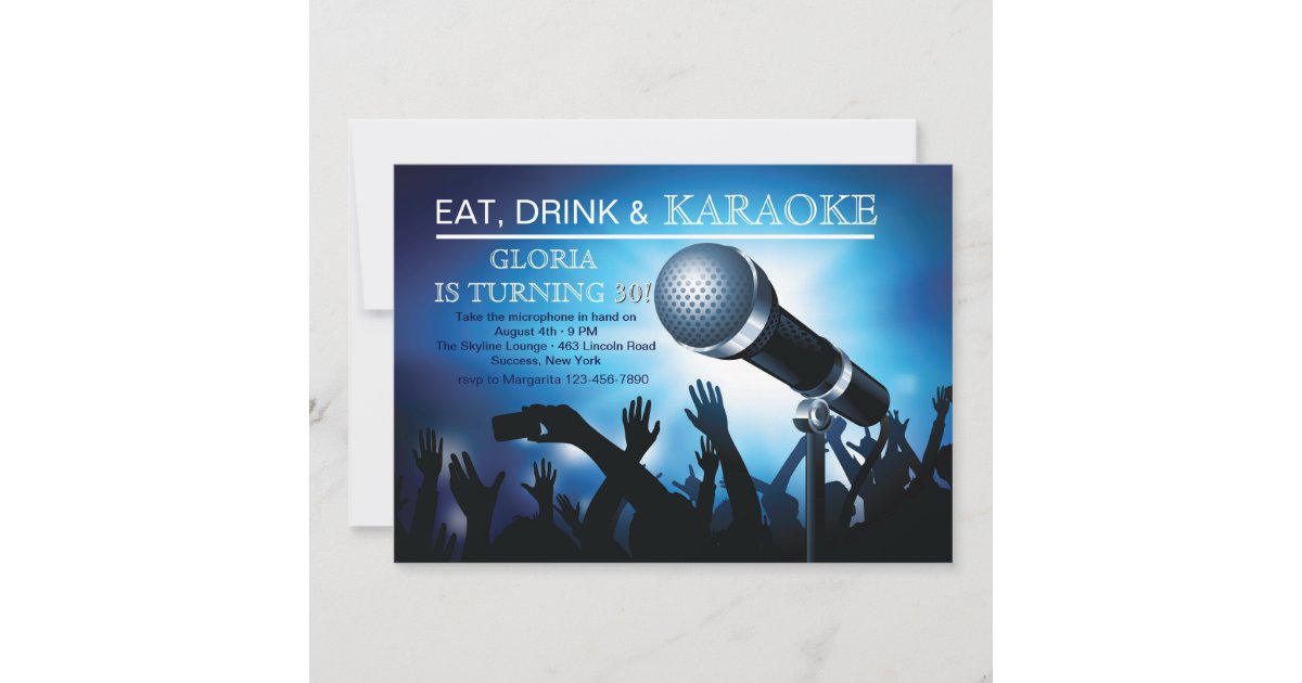 Karaoke Night Adult Birthday Party Invitation