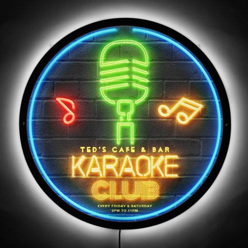 Karaoke Night Club Bar Happy Hour Neon   LED Sign