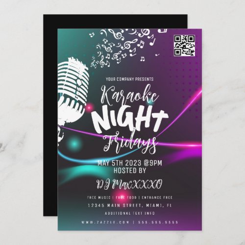 Karaoke Night Event Party Bar Club Flyer Invitation