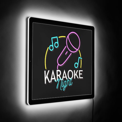 Karaoke Night Faux Neon Bar Pub Window Wall LED Sign