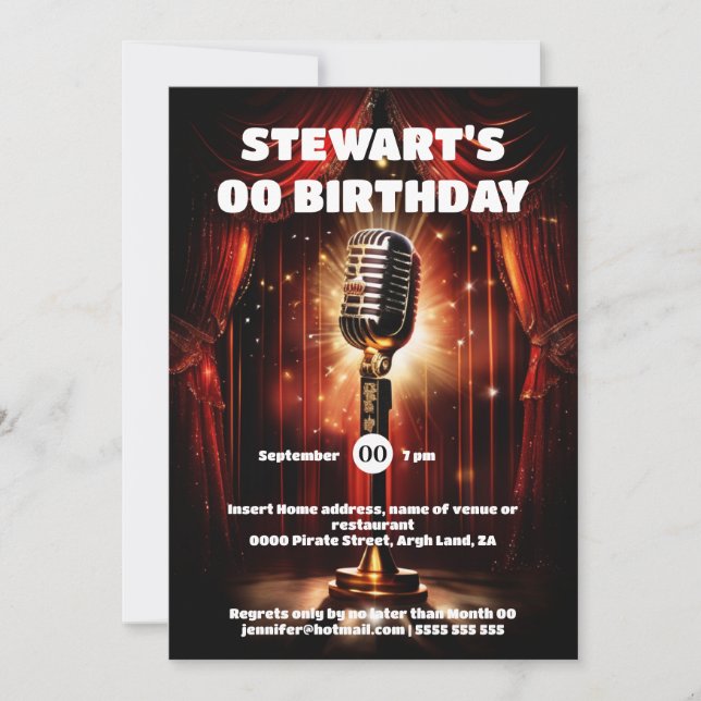 Karaoke night stars Hollywood red carpet event Invitation (Front)