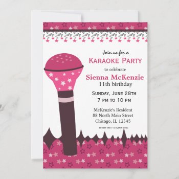 Karaoke Nights Invitation by graphicdesign at Zazzle