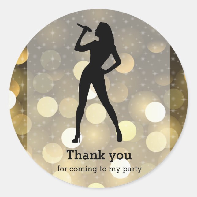 Karaoke party classic round sticker (Front)