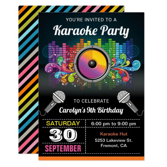 Karaoke Party | Colorful Music Birthday Invitation