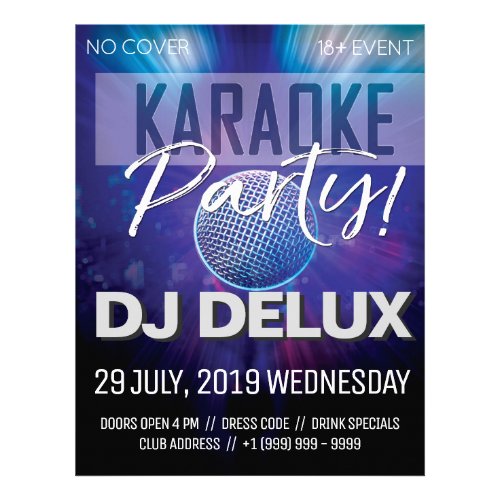 Karaoke Party  DJ   Club Flyer