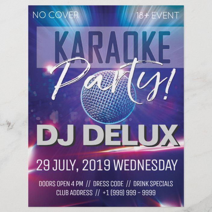 Karaoke Party Dj Club Flyer Zazzle Com