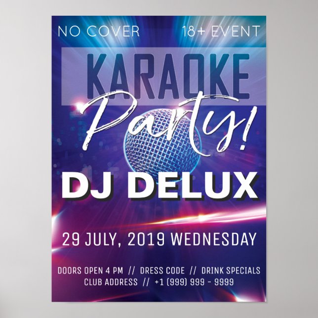 Karaoke Party | DJ | Club Flyer Poster (Front)