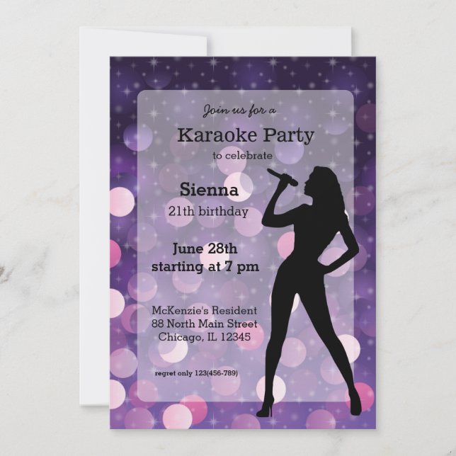 Karaoke party invitation (Front)