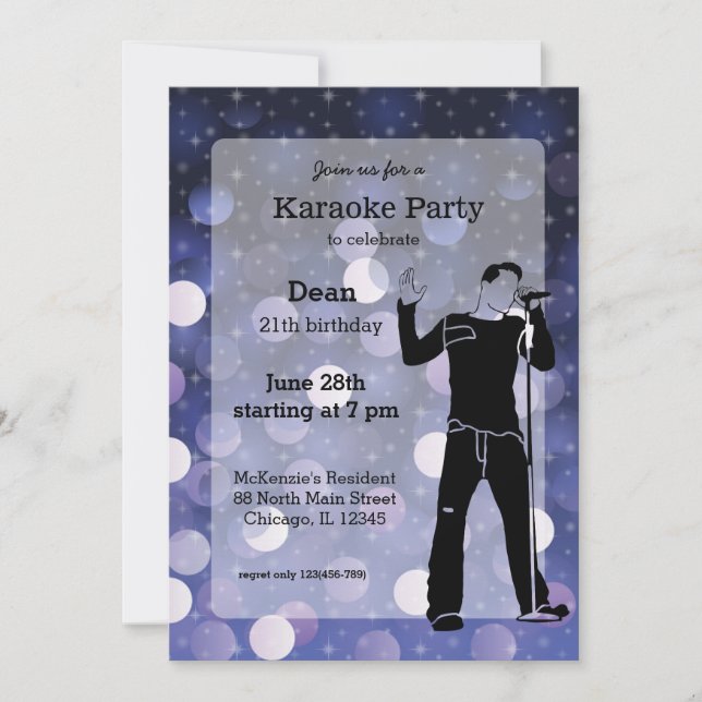 Karaoke party invitation (Front)