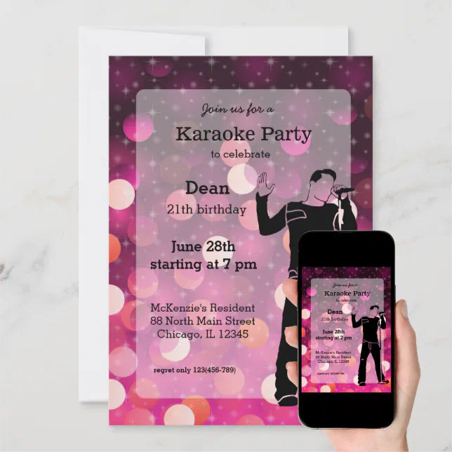 Karaoke party invitation Zazzle