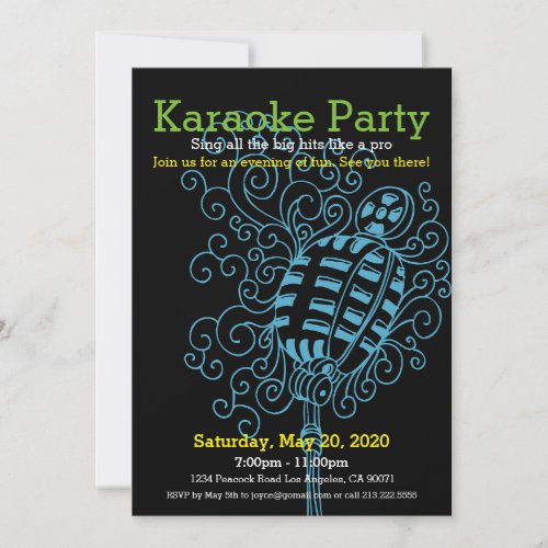 Karaoke Party Invitation Grill Icon