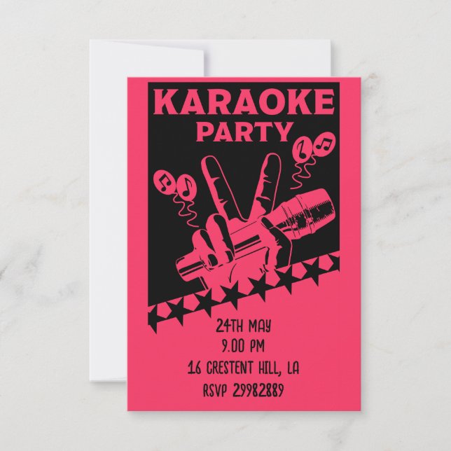Karaoke Party Invite (Front)