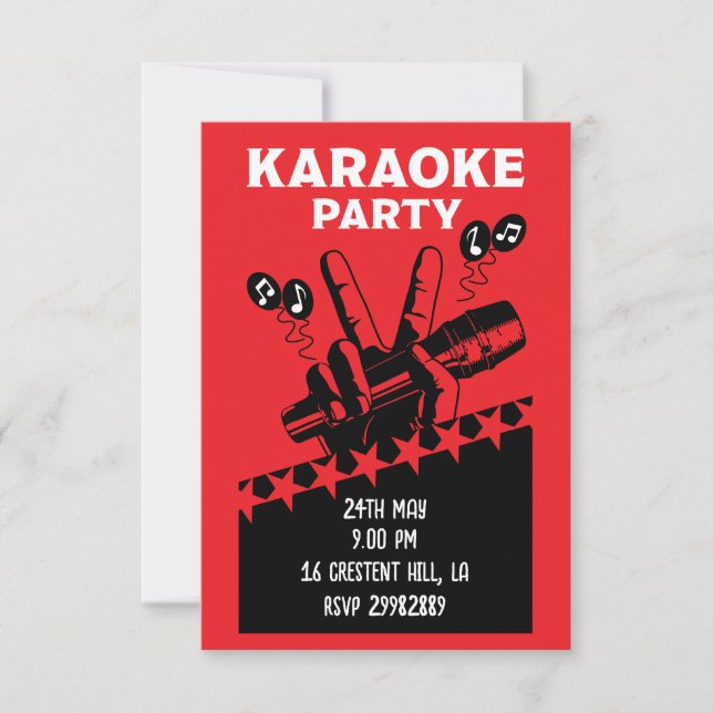 Karaoke Party Invite (Front)
