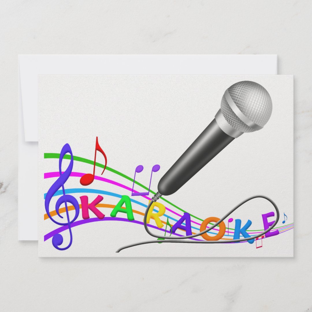 KARAOKE Party Invite SRF Zazzle