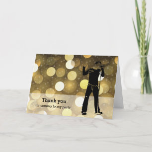 Karaoke party letterpress thank you card