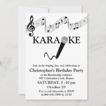 Karaoke Party Musical Scale Microphone Black White