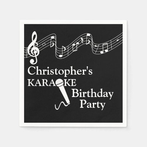 Karaoke Party Musical Scale Microphone  Napkins