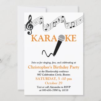 Karaoke Party Musical Scale Microphone Orange