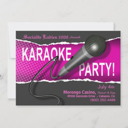 Karaoke Party Night Invitation