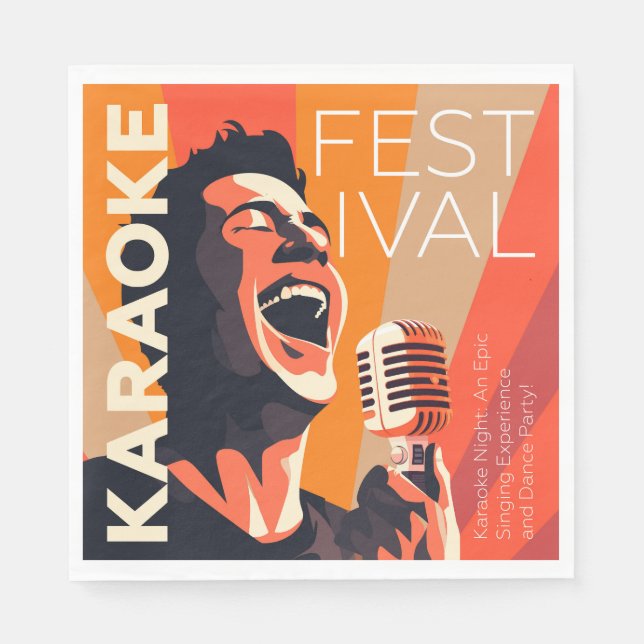 Karaoke party show napkins (Front)