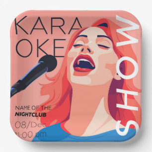 Karaoke party show paper plates
