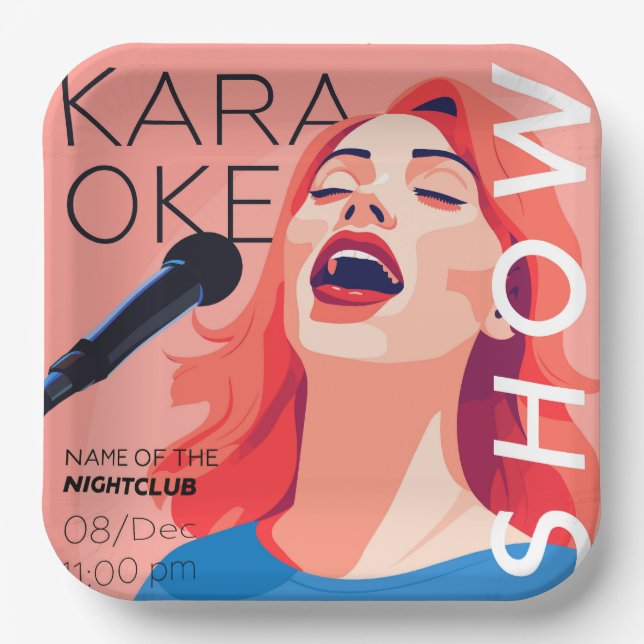 Karaoke party show paper plates (Front)