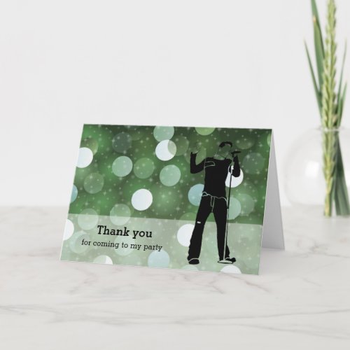 Karaoke party thank you card