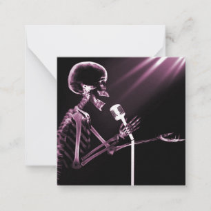Karaoke Party X-Ray Skeleton Note Card
