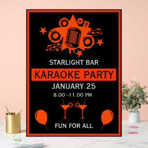 Karaoke Promotion Wall Acrylic Sign