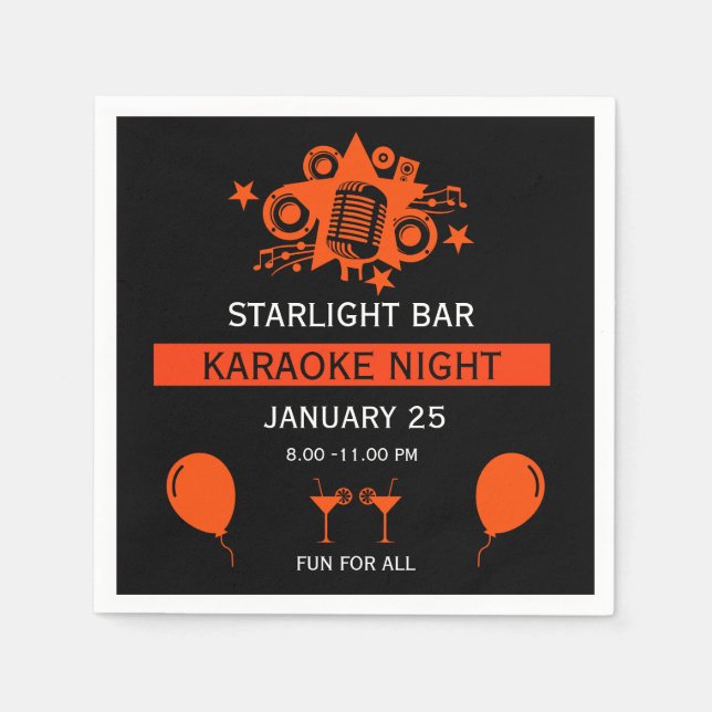 Karaoke Promotion Wall Napkins (Front)