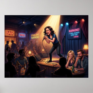 Karaoke Queen: Humorous Poster