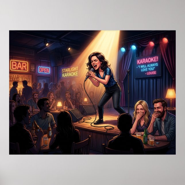 Karaoke Queen: Humorous Poster (Front)