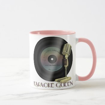 Karaoke Queen Personalized Drinkware Mug by Specialeetees at Zazzle