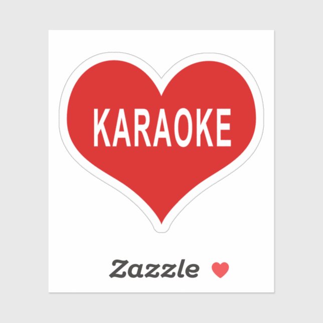 KARAOKE Red Love Heart Vinyl Sticker (Sheet)