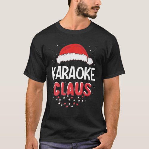 Karaoke Santa Claus Christmas Matching Costume T_Shirt