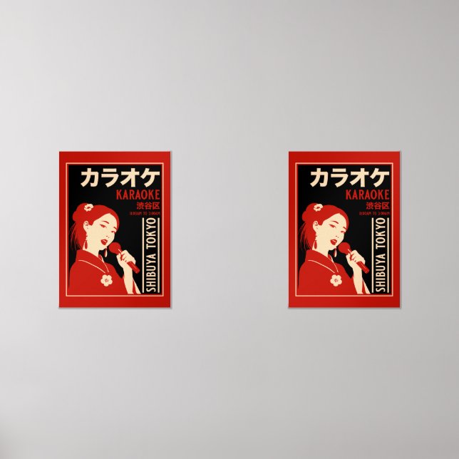 Karaoke Shibuya Tokyo Wall Art Sets (Front)