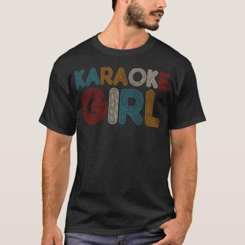 Karaoke Singer Karaoke Girl Retro Vintage T_Shirt