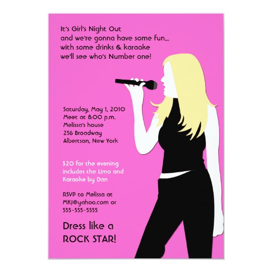 KARAOKE Singing Party Girls Night Out Birthday Invitation