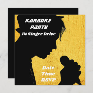 Karaoke singing retro party theme invitation