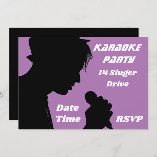 Karaoke singing retro party theme invitation