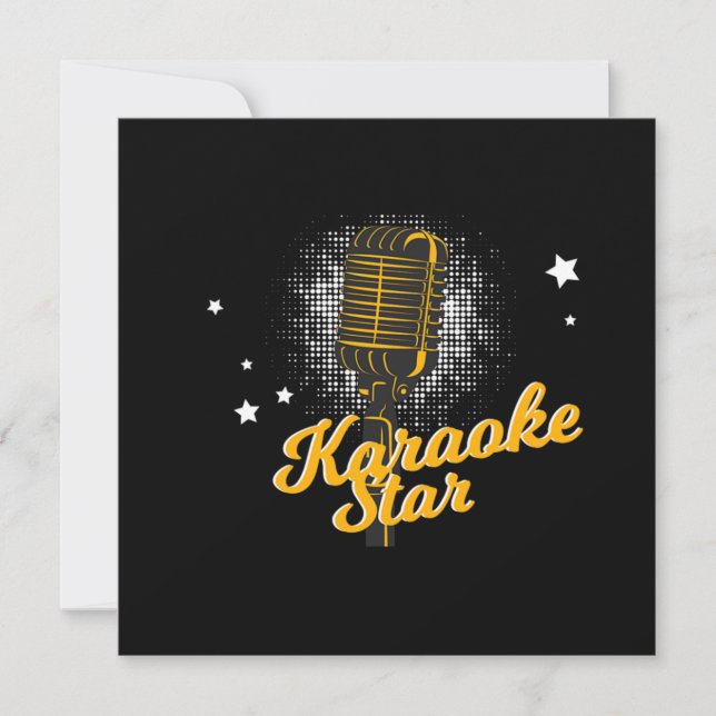 Karaoke Star Mic Microphone Music Singing Gift Invitation (Front)