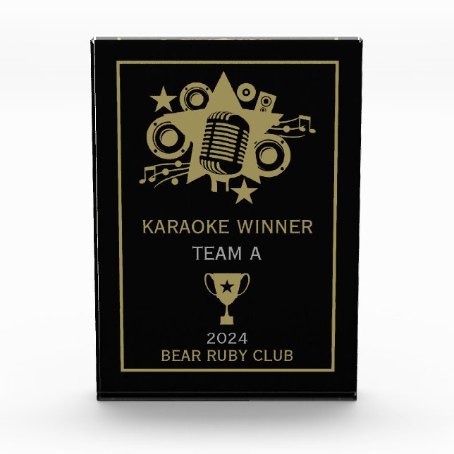 Karaoke Winner Acrylic Award (Front)