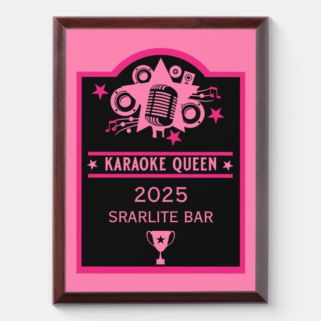 Karaoke Winner Award Plaque (Vertical)
