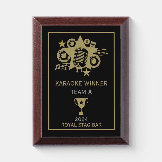 Karaoke Winner Award Plaque (Vertical)