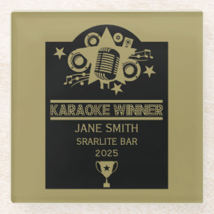 Karaoke Winner Glass Coaster