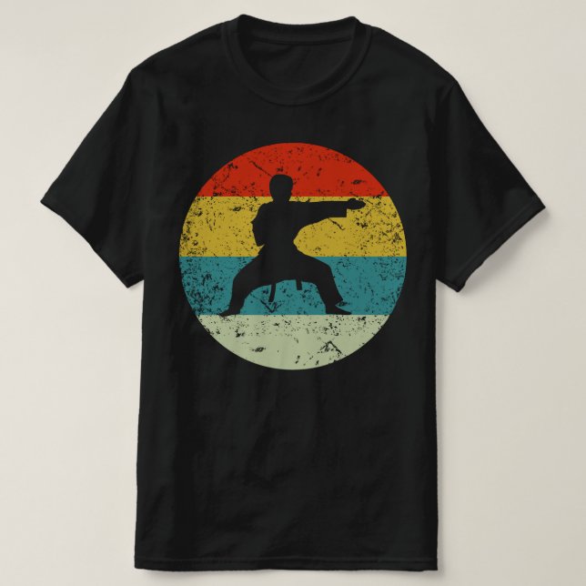 kararate retro vintage silhouette 70s T-Shirt (Design Front)