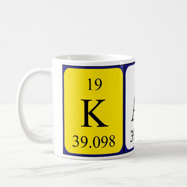 Karas periodic table name mug (Left)