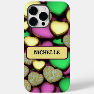 Karat Gold Hearts Case-Mate iPhone 14 Pro Max Case