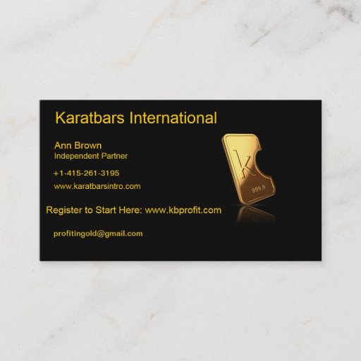 Customizable Karatbars International Business Card