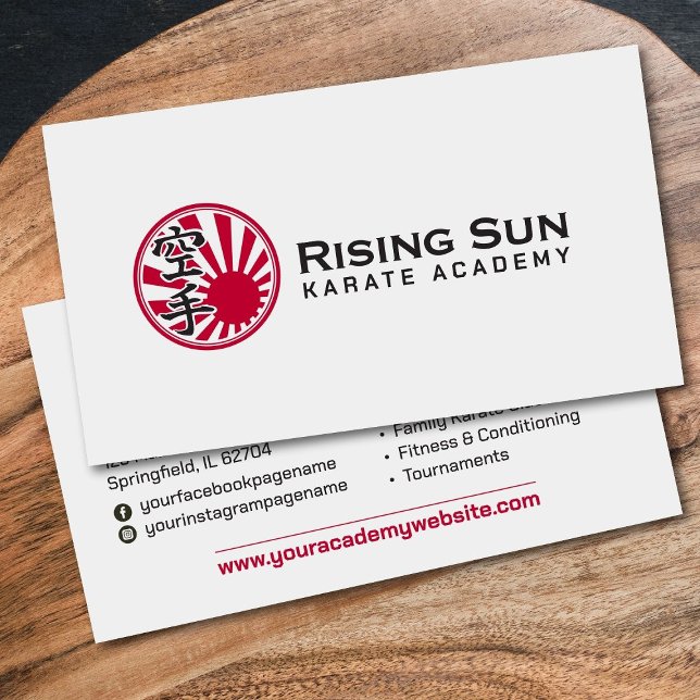 Karate Academy - Rising Sun Kanji Business Card (Creator Uploaded)